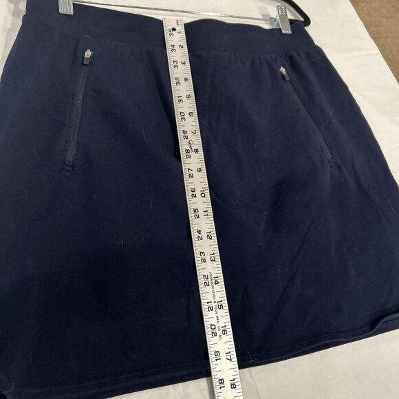 T by Talbots Womens Skort L Navy Blue Athleisure Zip Pockets Golf Pickleball - Picture 5 of 9